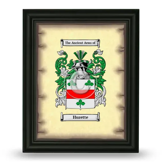 Hurette Coat of Arms Framed - Black