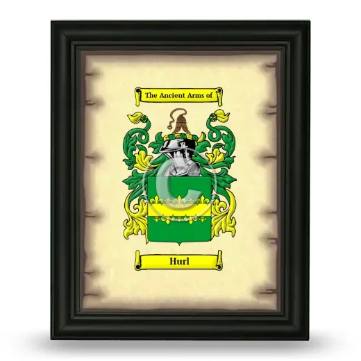 Hurl Coat of Arms Framed - Black