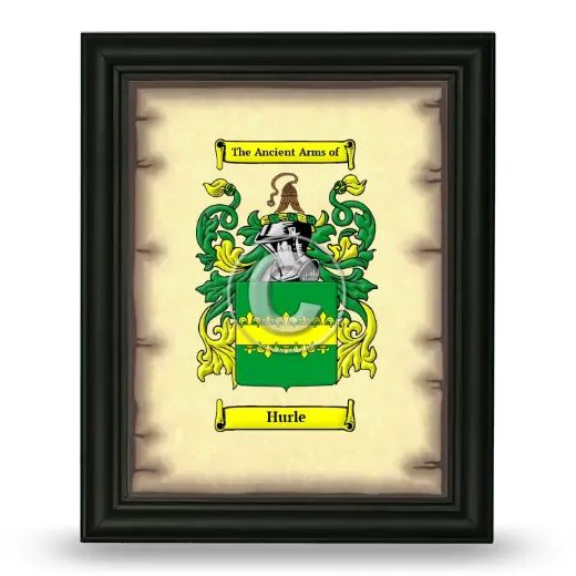 Hurle Coat of Arms Framed - Black