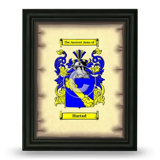 Hurtad Coat of Arms Framed - Black