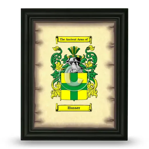 Husser Coat of Arms Framed - Black