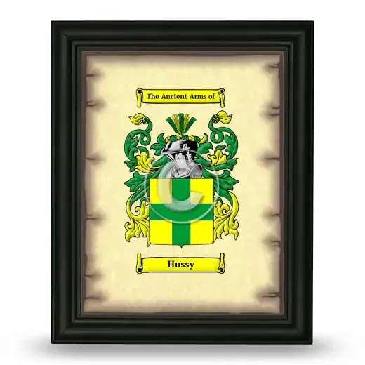 Hussy Coat of Arms Framed - Black