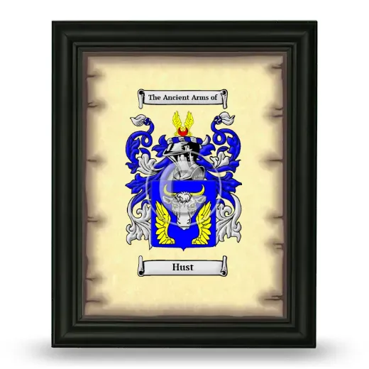 Hust Coat of Arms Framed - Black
