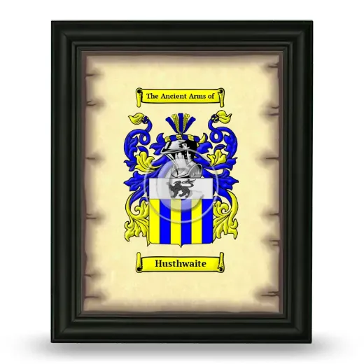 Husthwaite Coat of Arms Framed - Black