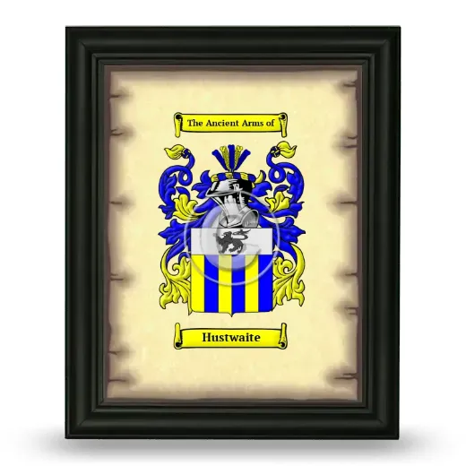 Hustwaite Coat of Arms Framed - Black