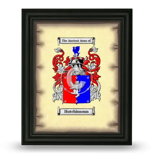 Hutchinsonn Coat of Arms Framed - Black