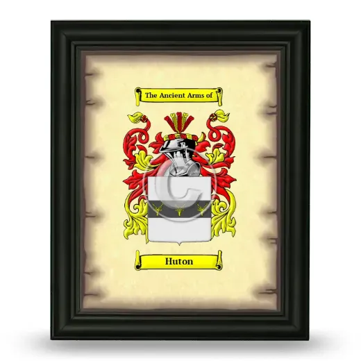 Huton Coat of Arms Framed - Black