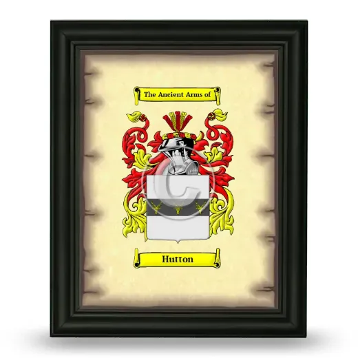 Hutton Coat of Arms Framed - Black