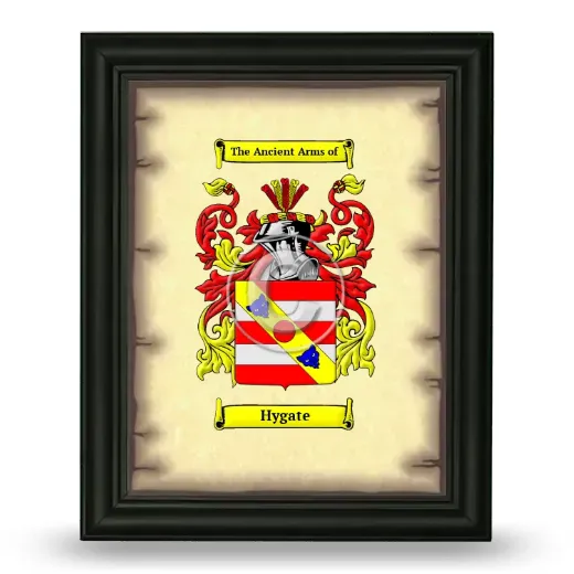 Hygate Coat of Arms Framed - Black