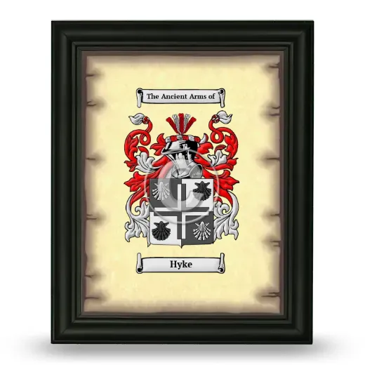 Hyke Coat of Arms Framed - Black