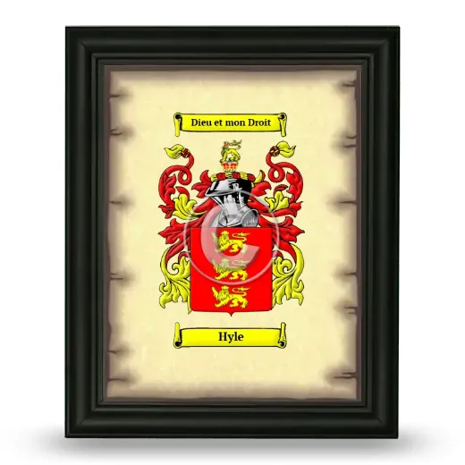 Hyle Coat of Arms Framed - Black