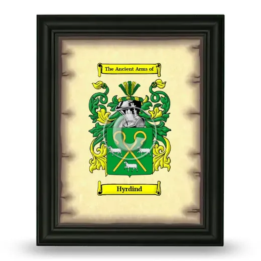 Hyrdind Coat of Arms Framed - Black