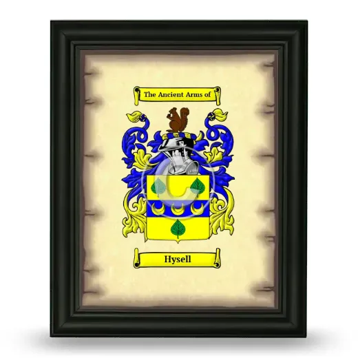 Hysell Coat of Arms Framed - Black