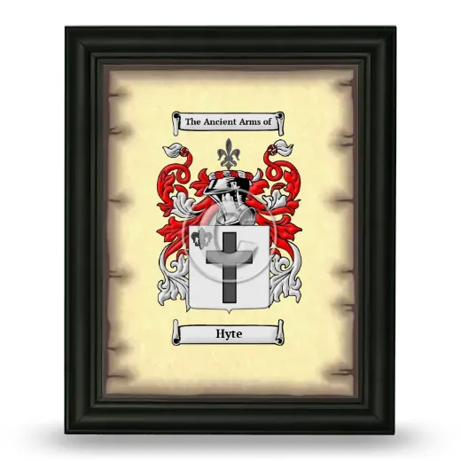 Hyte Coat of Arms Framed - Black