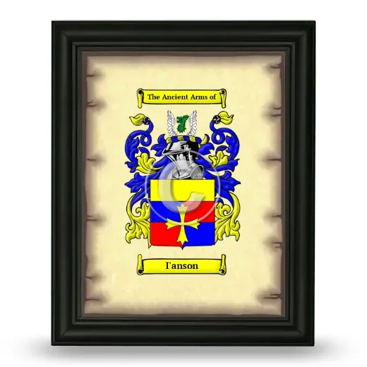 I'anson Coat of Arms Framed - Black