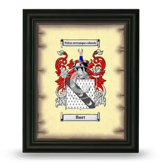 Ibart Coat of Arms Framed - Black