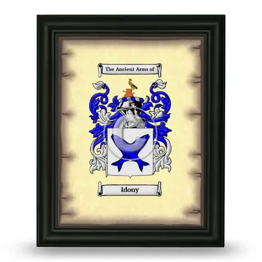 Idony Coat of Arms Framed - Black