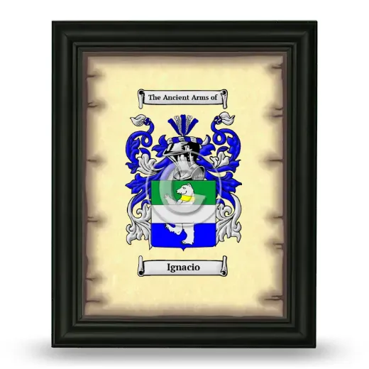 Ignacio Coat of Arms Framed - Black