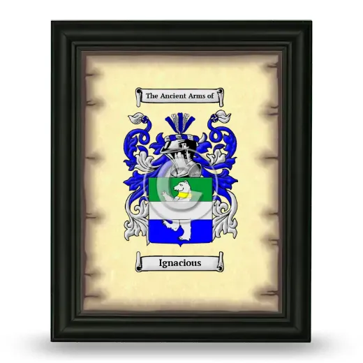 Ignacious Coat of Arms Framed - Black