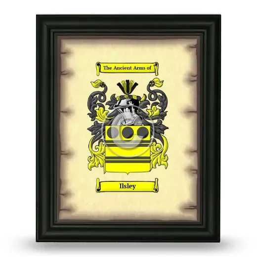 Ilsley Coat of Arms Framed - Black