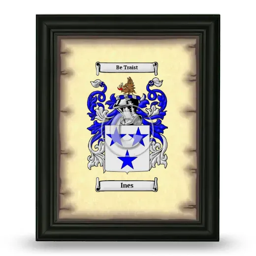 Ines Coat of Arms Framed - Black