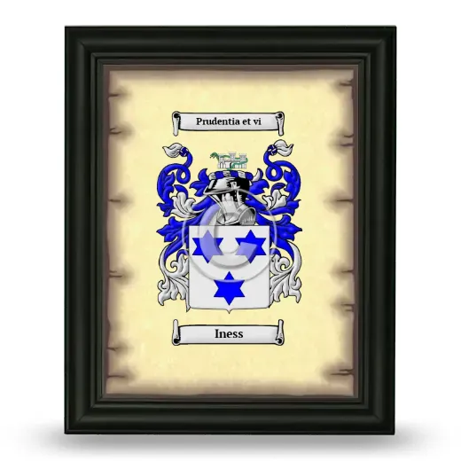 Iness Coat of Arms Framed - Black