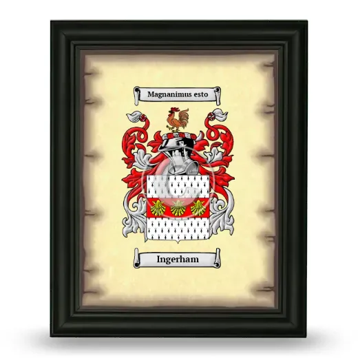 Ingerham Coat of Arms Framed - Black