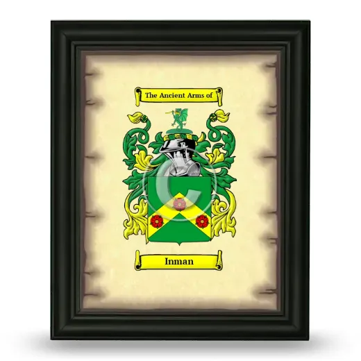 Inman Coat of Arms Framed - Black
