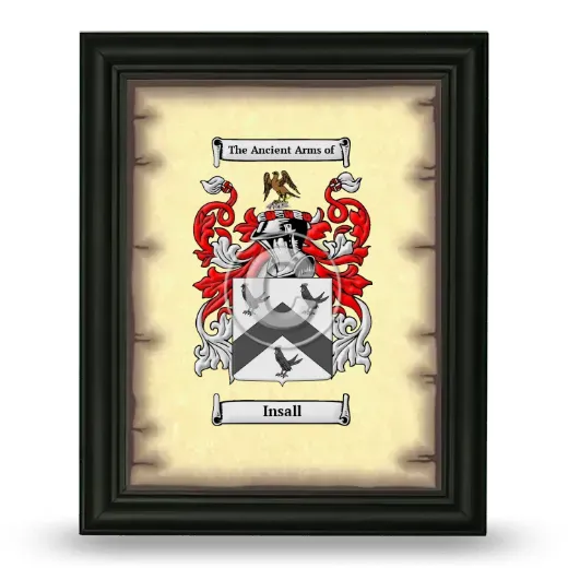 Insall Coat of Arms Framed - Black