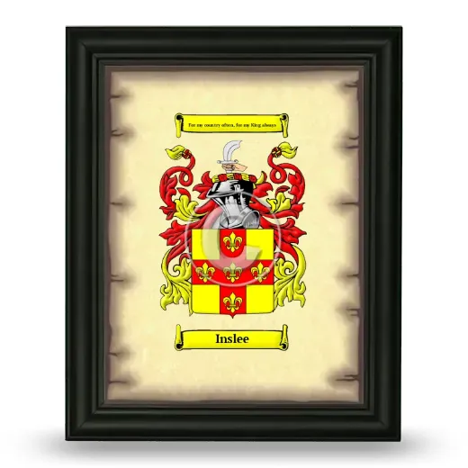 Inslee Coat of Arms Framed - Black