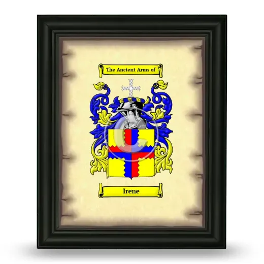 Irene Coat of Arms Framed - Black
