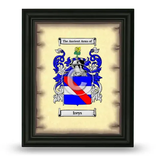 Ireys Coat of Arms Framed - Black