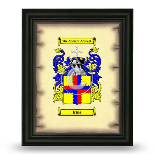 Irine Coat of Arms Framed - Black
