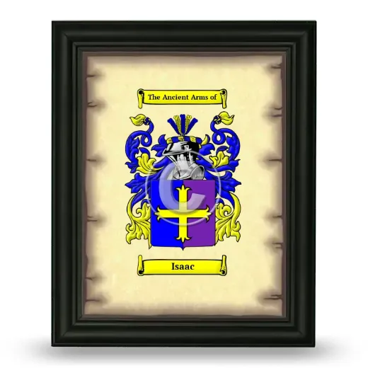 Isaac Coat of Arms Framed - Black