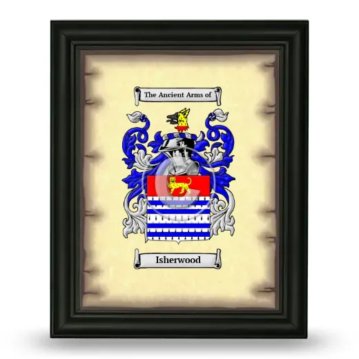 Isherwood Coat of Arms Framed - Black
