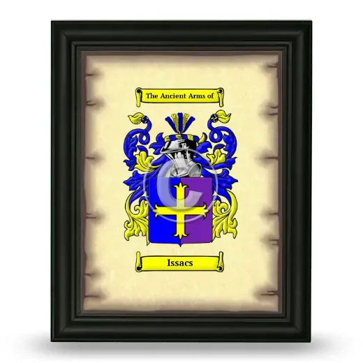 Issacs Coat of Arms Framed - Black