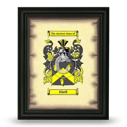 Ithell Coat of Arms Framed - Black