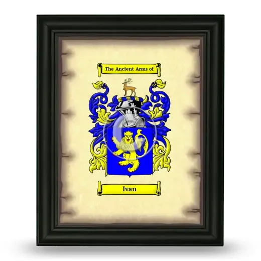 Ivan Coat of Arms Framed - Black