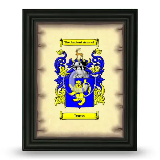 Ivans Coat of Arms Framed - Black