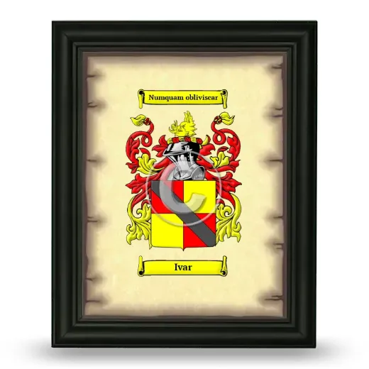 Ivar Coat of Arms Framed - Black