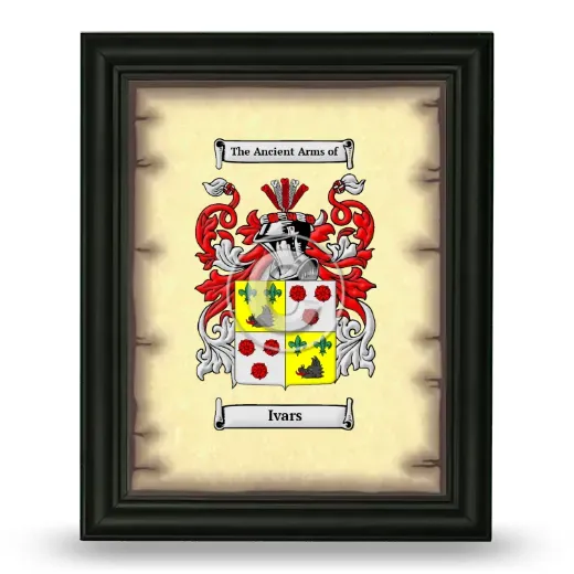 Ivars Coat of Arms Framed - Black