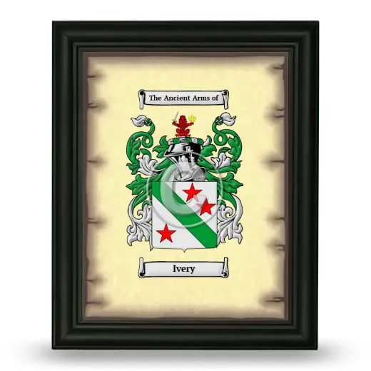 Ivery Coat of Arms Framed - Black