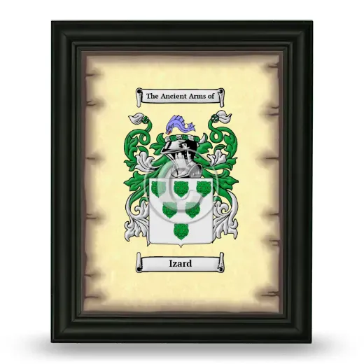 Izard Coat of Arms Framed - Black
