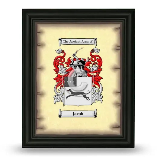 Jacob Coat of Arms Framed - Black
