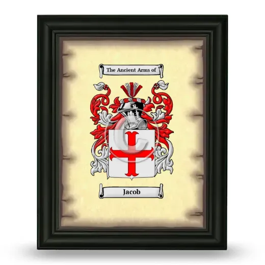 Jacob Coat of Arms Framed - Black