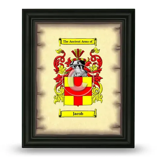 Jacob Coat of Arms Framed - Black