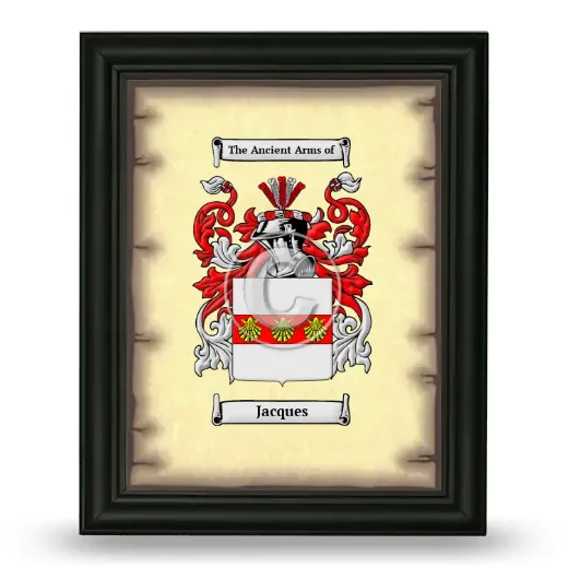 Jacques Coat of Arms Framed - Black