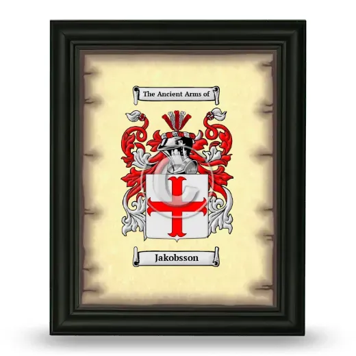 Jakobsson Coat of Arms Framed - Black