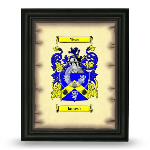 James's Coat of Arms Framed - Black