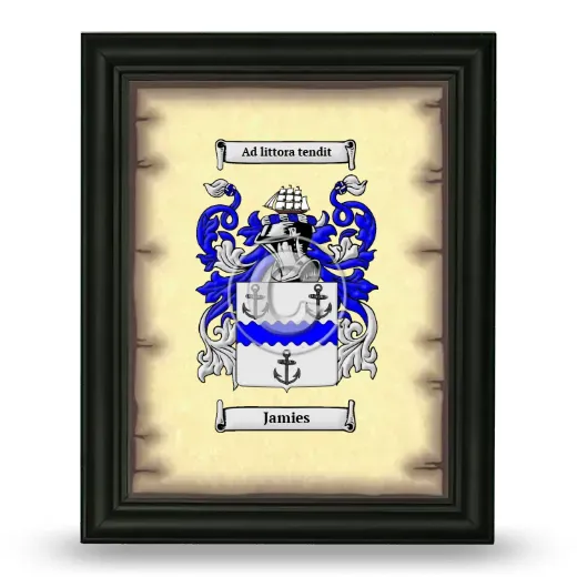 Jamies Coat of Arms Framed - Black